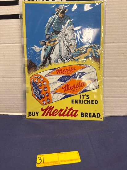 Merita Bread Metal Sign single sided