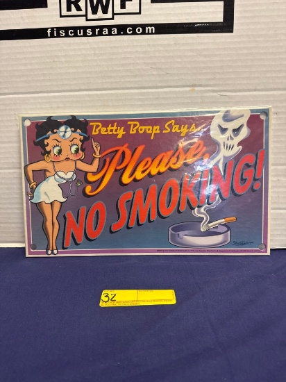 1998 Betty Boop NO Smoking Sign