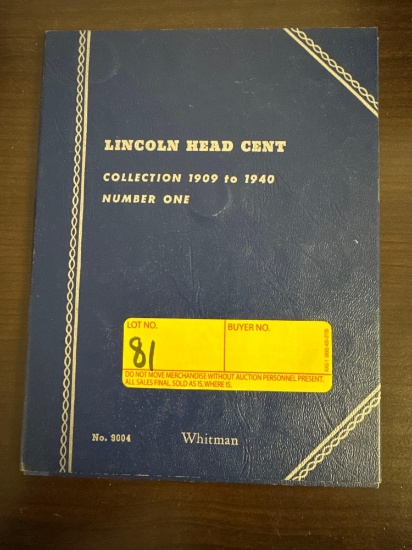 Lincoln Head Cent Collection 1909 to 1940