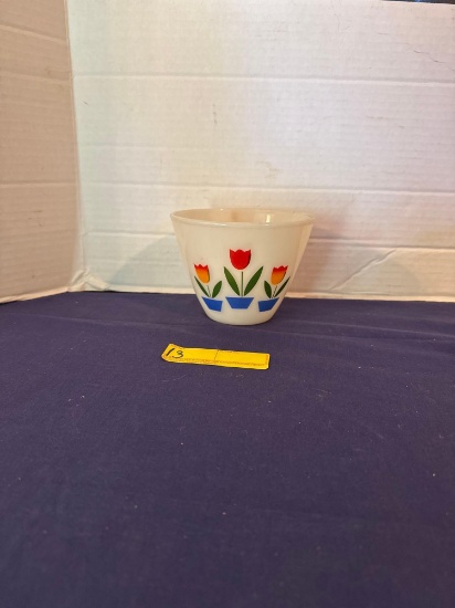 Fire King Tulip Grease Bowl no lidl