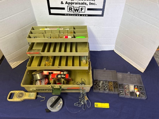 Tackle box, weights & more