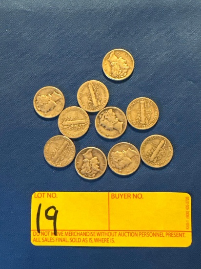10 Silver Mercury Dimes