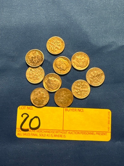 10 Silver Roosevelt Dimes