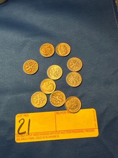 10 Silver Roosevelt Dimes