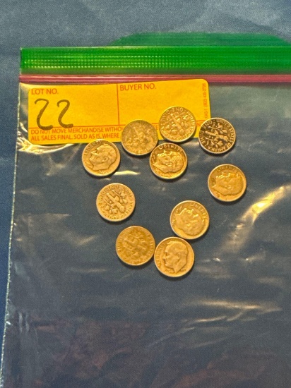 10 Silver Roosevelt Dimes
