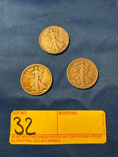 1930s Walking Liberty Silver Half Dollars