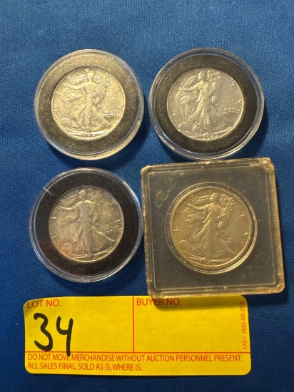 1940s Walking Liberty Silver Half Dollars