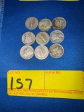 9 Mercury Silver Dimes
