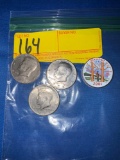 Four Kennedy Half Dollars