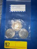 3 1971 Eisenhower Dollar Coins