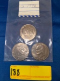 3 1972 Eisenhower Dollar Coins