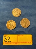 1930s Walking Liberty Silver Half Dollars