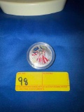 1999 Silver Eagle Painted Coin