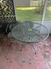 Metal Mesh Patio Table with 2 Chairs