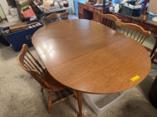 Kitchen table, two leaves, four chairs