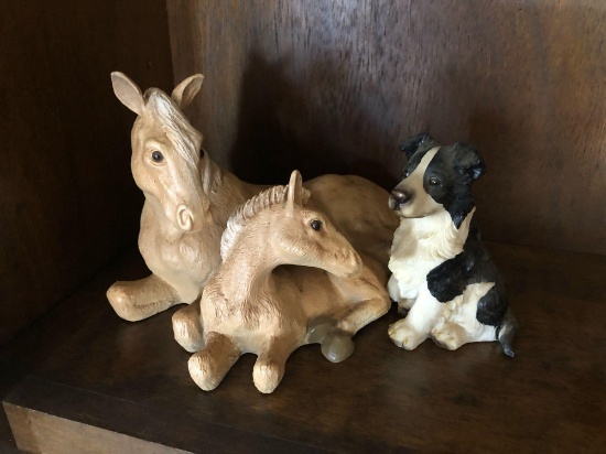 Horse and Dog Figurines