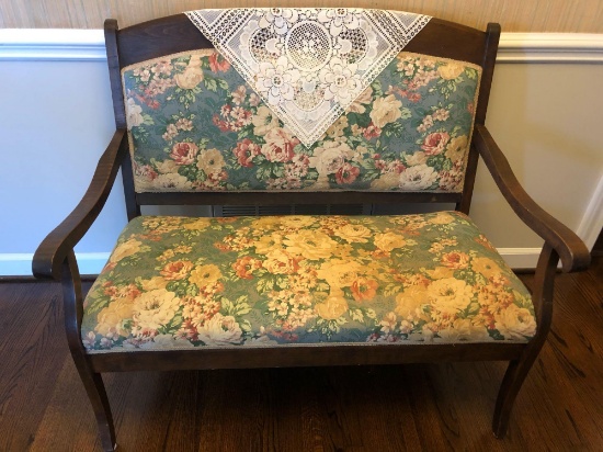 Floral Pattern Entry Bench