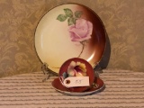 Elegant Rose Plate, Saucer and Cup