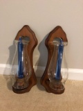 Pair of Wooden Candle Sconces