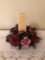 Candle with stand and roses
