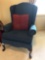 Blue wing back chair