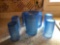 Blue pitcher and 6 cups