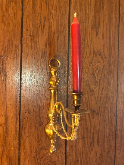 Brass Candle Sconce Pair
