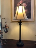 Rubbed bronze table lamp