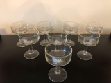 Set of 8 monogrammed dessert glasses