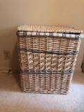 Whitewash wicker laundry basket