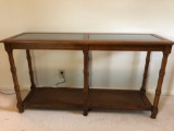 Sofa table with beveled glass
