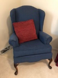 Blue wing back chair
