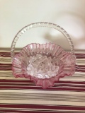 Glass basket pink
