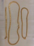 Gold colored necklaces and bracelet set