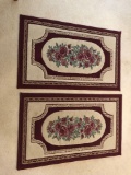 Floral Pattern Throw Rug Pair