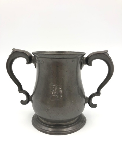 1800s Double Handle Tankard Engraved