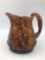 Large Rockingham glazed hound handle pitcher