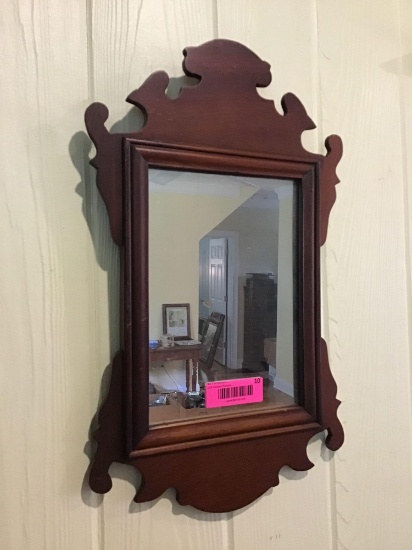 Small wood Chippendale style mirror