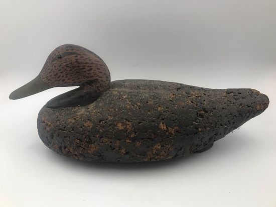 Antique cork hand carved/painted duck decoy LARGE