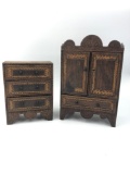 1900s Pyro Graphics Box Mini Dresser & Armoire