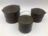 Set of three antique tinware