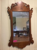 Tiger maple wood ornate mirror