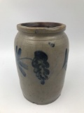 Decorated salt glaze pottery jar