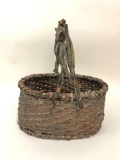 Hand Made Appalachian Basket with Stick Handle
