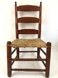 1860s Southern Hide Seat Ladder Back Chair