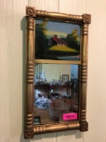 Federal mirror with scene on glass