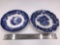 Two Ironware blue & white plates