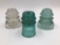 Set of 3 Glass Insulators