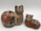 Two Vintage Mexican Tonala Pottery Cats