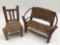 Set of Handmade Miniature Woven seat chair and couch